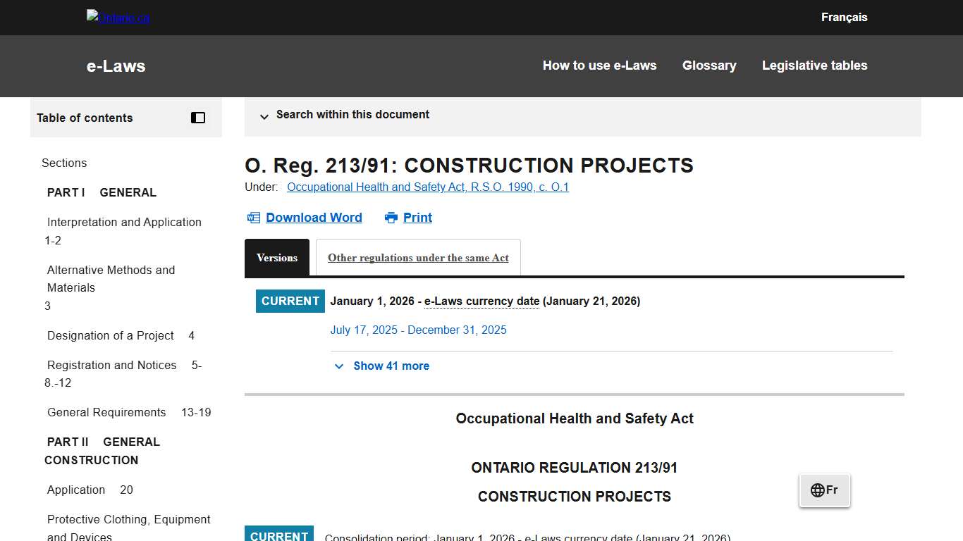 O. Reg. 213/91 CONSTRUCTION PROJECTS ontario.ca